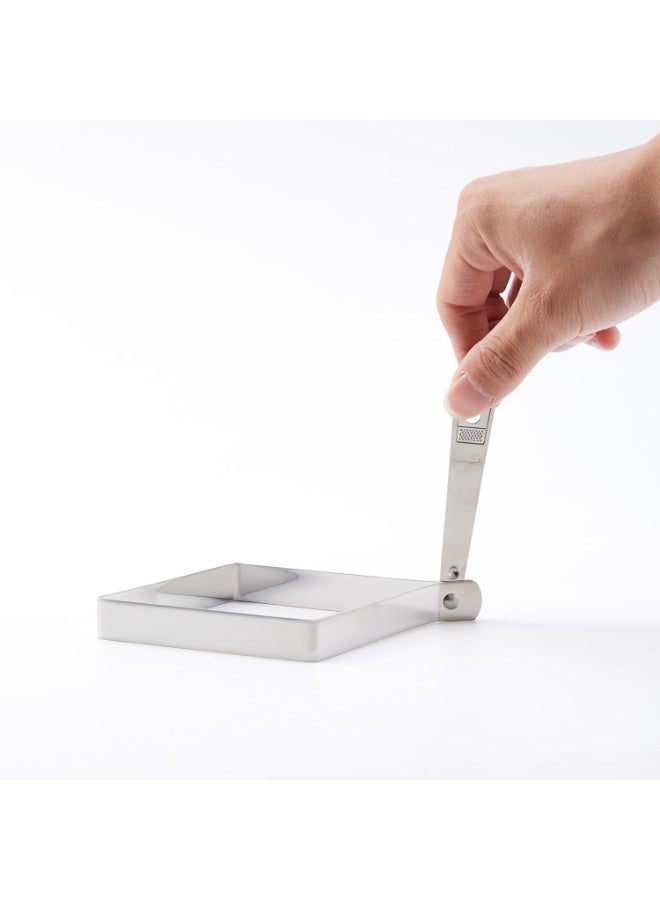 Square Egg Mold for Griddle – Stainless Steel Square Egg Ring, Egg Molds for Griddle with Collapsible Handle, Non-Stick Pancake & Burger Mold for Cooking Perfect Breakfast Sandwiches - Image 1